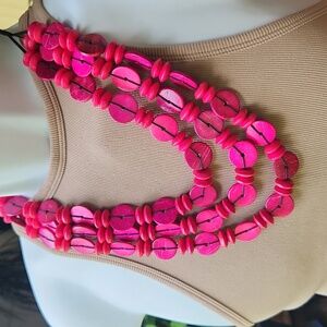 Pink layered necklace